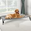 Elevated Dog Bed, Raised Outdoor Dog Bed for Large Sized Dog, Portable Cooling Pet Cot with Breathable & Washable Mesh, Indoor & Outdoor Pet Hammock with Skid-Resistant Feet.