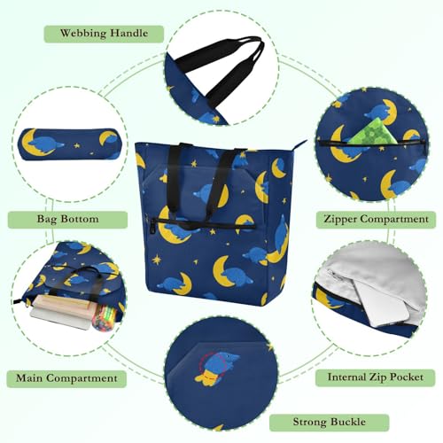 Bolsa de libros minimalista y resistente con cremallera para la playa o universidad 5