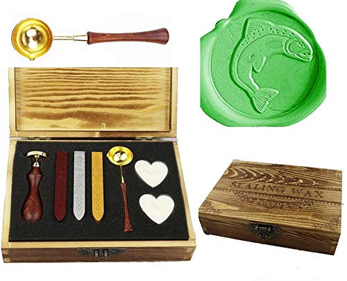Kit de cachet de cire vintage avec cuillère pour invitations et lettres