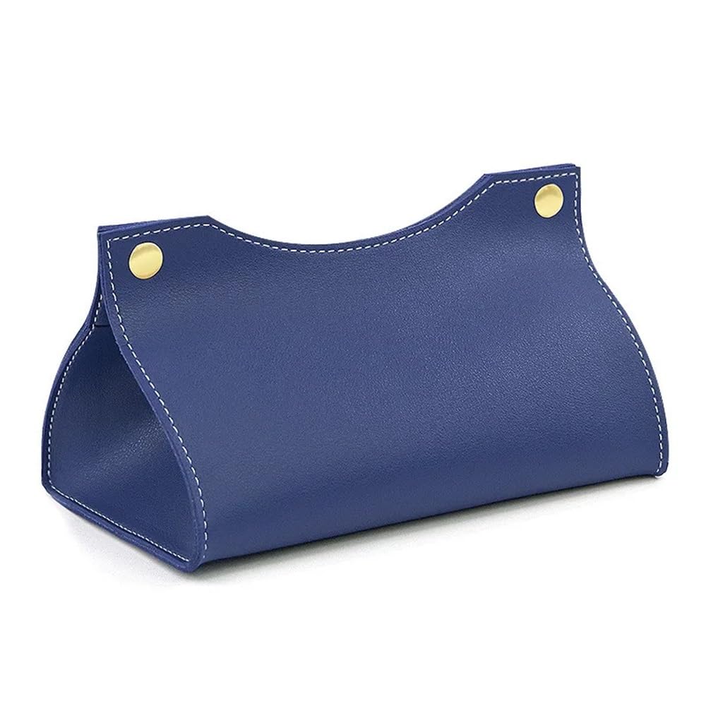 Tissue Holder Dispenser Tissue Box Holder PU Leather Organiser Home Coffee Table Desktop Simple Napkin Holders for Living Room(Blue)