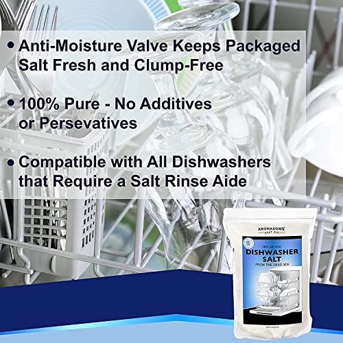 Aromasong Dishwasher Salt 19 Lb - 100% Natural Water Softening Agent For Cleaner Dishes & Washer Reactivation #TOP1