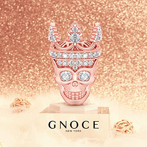 Image of GNOCE Skull Pendant Charm Silver Dangle Charms Bead fit Bracelet /Necklace Jewelry Gift for Women Men