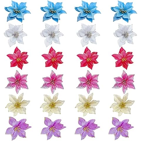 Flores de Pascua Artificiales para Árbol de Navidad Cover