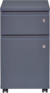 Inter Link – Rollcontainer mit Einer Schublade und Einer Tür - Bürocontainer Standcontainer - Abschließbar - Melanimbeschichtet - Maßen in cm : B 44 x T 52 x H 77 - Farbe Anthrazit - File Guard