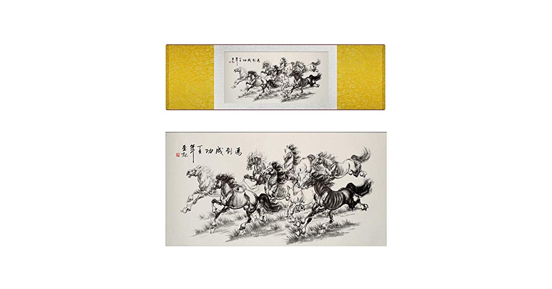 Amazon.co.jp: 伝統的な中国の芸術の絵画馬の芸術の絵画絹のスクロール Amazon.co.jp: 伝統的な中国の芸術の絵画馬の芸術の絵画絹のスクロール