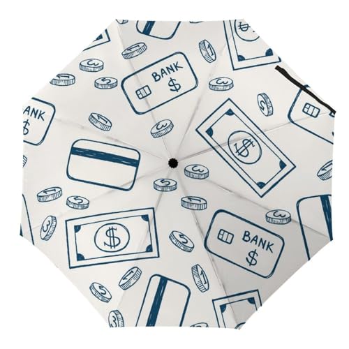 Parapluie pliant automatique compact argenté pour voyage homme et femme
