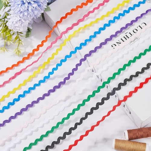 GORGECRAFT 10 Colors 54.6Yds/50M RIC Rac Trim Ribbon Wave Bending Fringe Trim 3/16 inch~3/8 inch(5~8.5mm) Wide Braids Cords Embellishments for Sewing Flower Making Wedding Lace Craft - Image 4