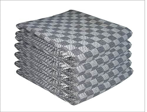 ASHAR PROFESSIONAL Kitchen Towels 100% Cotton | Extra-Large Soft & Super Absorbent Kitchen Bar Tea Towels | Dish Cleaning Cloths (50cm x 100cm) (Grey)