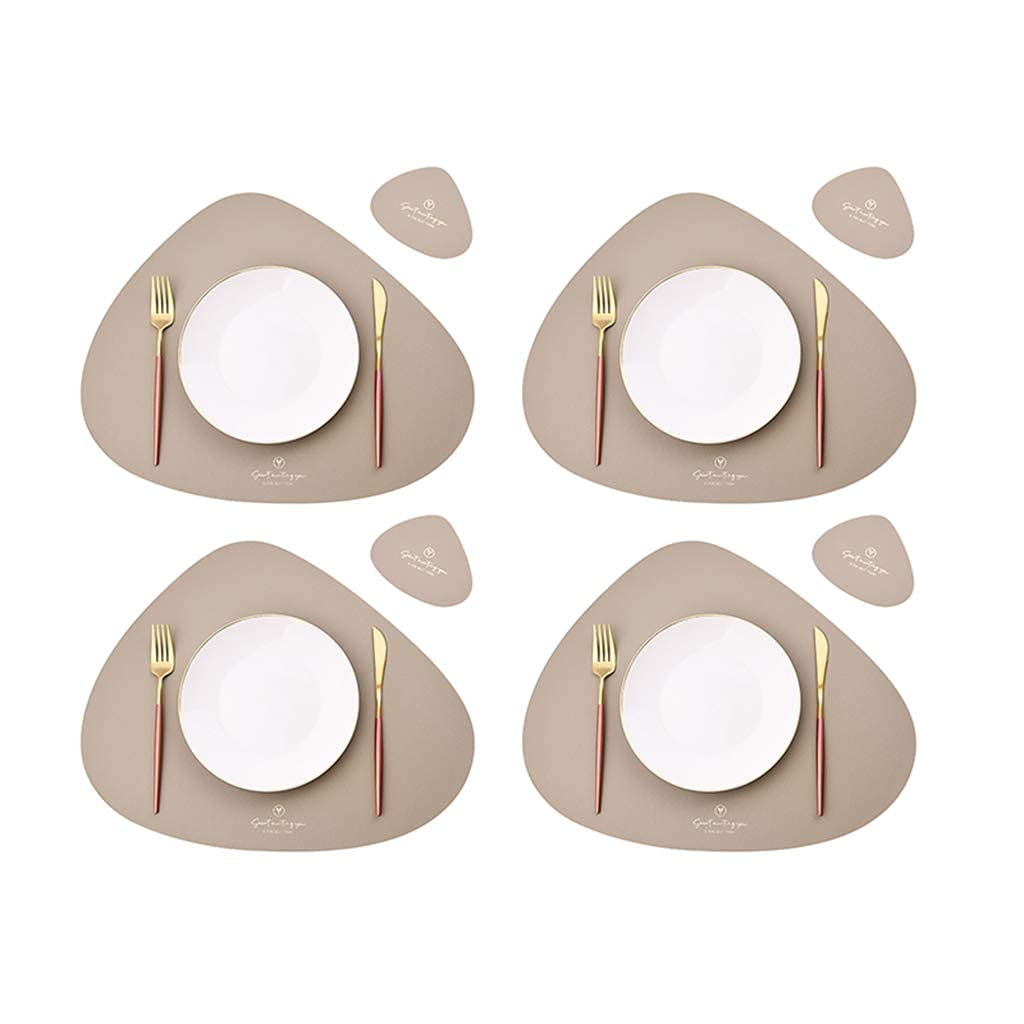 Decoración de Mesa, manteles Individuales, Juego de 8 manteles Redondos de Estilo Occidental para Cocina y Comedor, Impermeables y Resistentes al Aceite.