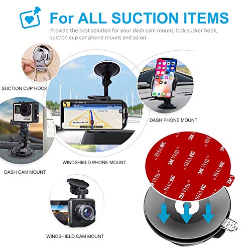 Dashboard Pad Mounting Disk Sticky Adhesive Replacement Kit, PKYAA 3pcs 2.76\"(70mm) Circle Heat Resistant Double-Sided Stickers for Suction Cup Car Phone Holder Disc & Windshield Dash Cam