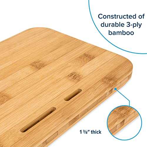 Tabla de cortar rectangular de bambú 24x8 pulgadas miniatura 7