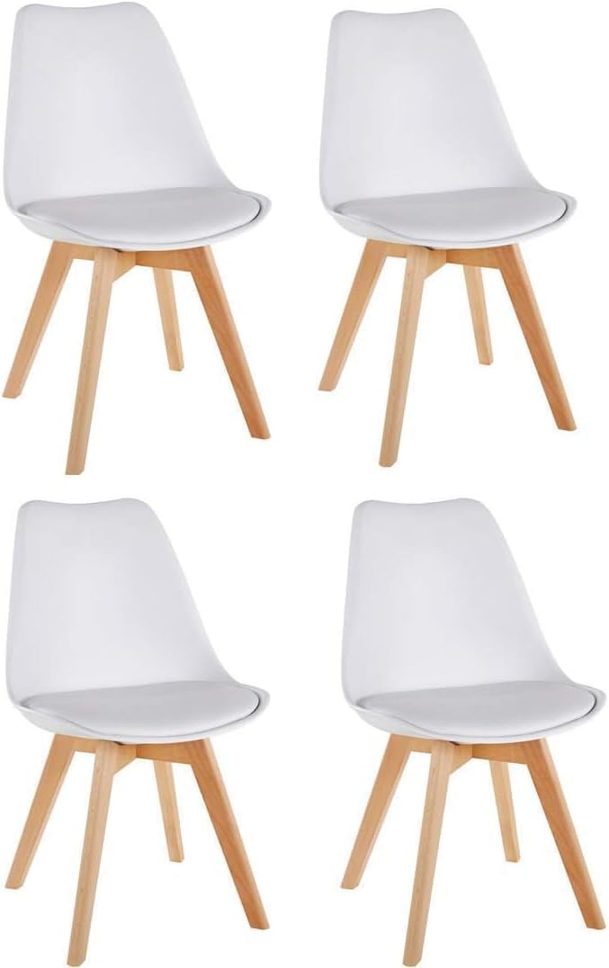 Millhouse Dining Chair with Solid Wood Legs and Cushioned Pad, Contemporary Designer for Lounge, Office, Kitchen