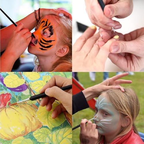 Image of Paint Brushes Set for Acrylic Painting - Fine Tip Artist Brushes (00000 to 0 Size), Line, Point, Blender & Sponge Brushes - Professional Painting Brush Set for Art, Craft & Detail Painting (6)