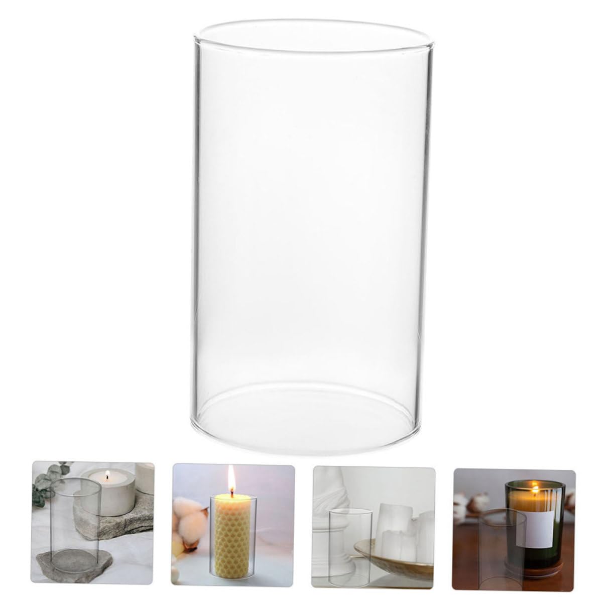 Cabilock 3 Pièces Abat-jour Bougie En Verre Cannelé Cône Bougeoirs Manche Moderne Manchon Porte-bougie Ouragan Transparent Verre à Haute Teneur En Borosilicate