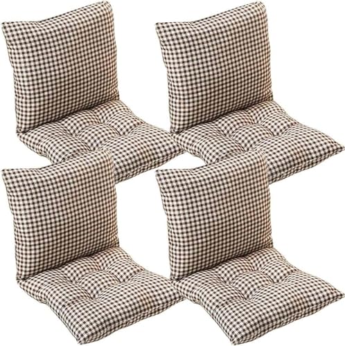 Lot de 4/2/1 Coussins de Chaise à Dossier Bas, Coussin de Chaise Confortable Jardin Coussin de Siège pour Salle À Manger de Bureau Coussin Exterieur...