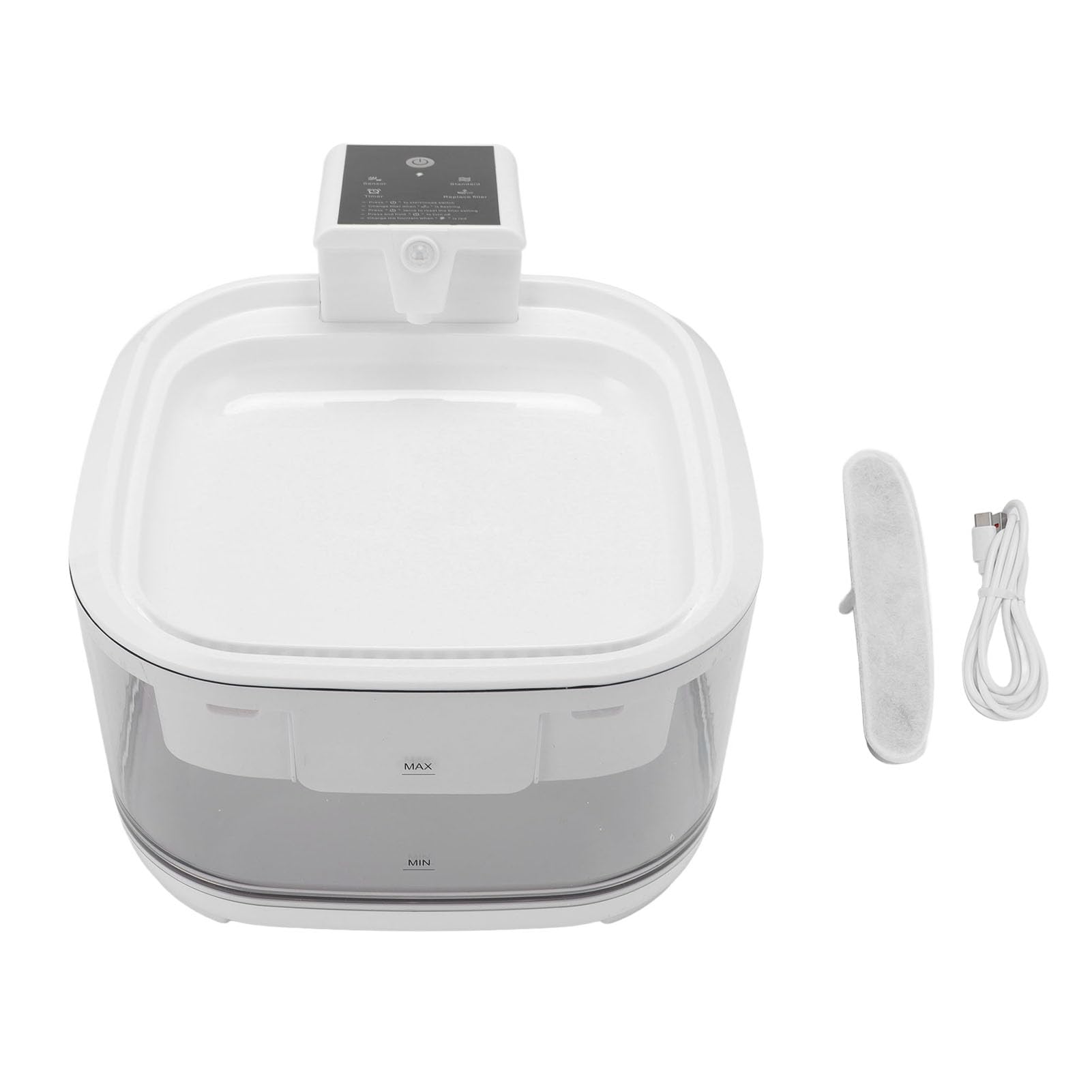 Generic Fuente para Gatos Dispensador de Agua Funcionamiento Silencioso Ciclo Automático Filtración Fuente de Agua para Mascotas para Perros Componentes Electrónicos de Plástico de 4,5 L Blanco y