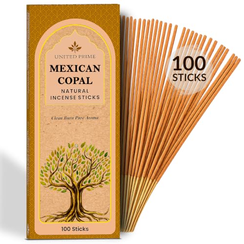 Mexican Copal Incense 100 Sticks No Charcoal Clean Burning Stick Insence 100% Natural Organic Non Toxic Handmade from Upcycled Flowers Spiritual Healing - Calming Inscent