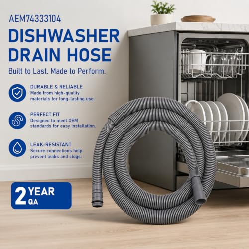 Image of AEM74333104 AEM74333101 Dishwasher Drain Hose for LG Kenmore Dishwasher | AP7034217 PS16621806 for LDF5545ST LDFN4542S LDP6797ST LDP6810SS LDT5665ST LDT5678ST OEM 2-year QA