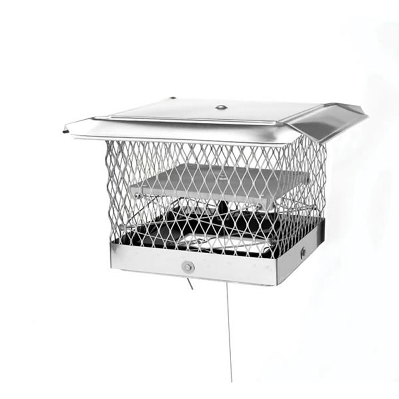 Lock-Top II Chimney Cap with Damper – Stainless Steel, Top-Sealing, Energy-Saving Fireplace Draft Control – Includes Chimney Cap & Damper Assembly, 17