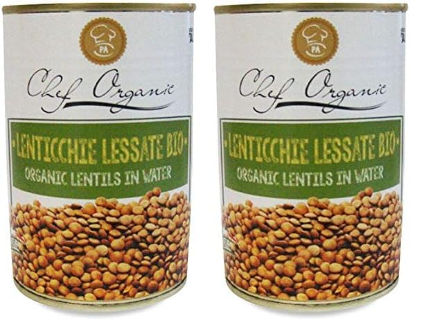 Chef organic, Lenticchie lessate bio, 400g (Confezione da 2)