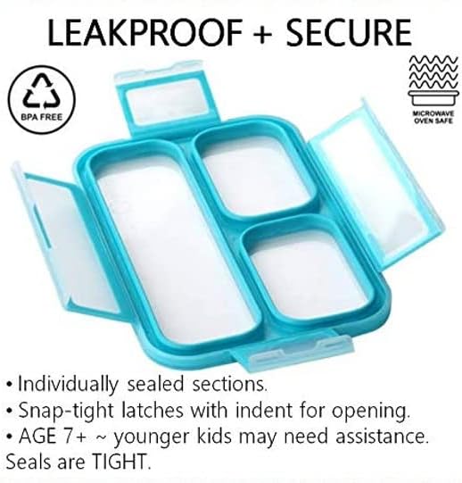 kinsho Snack Container - Small Bento Lunch Box for Kids Girls Boys Toddlers | MINI Leak-proof Boxes, Baby Bentobox for Daycare, Portion Containers, BPA-Free Pink and Blue Set of 2 - Image 6