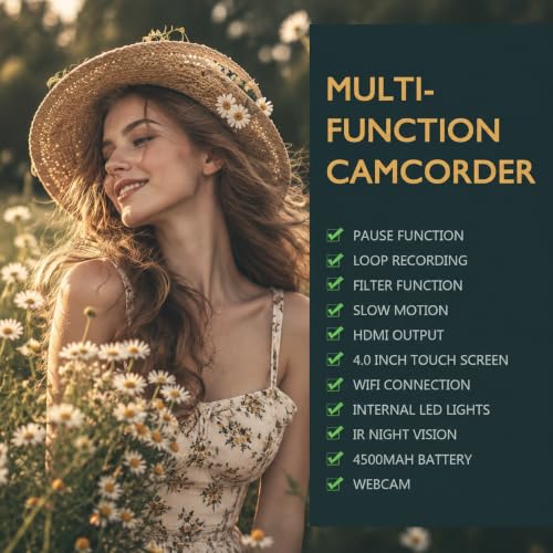 Image of Camcorder Video Camera Ultra 8K 64MP Vlogging Camera for YouTube