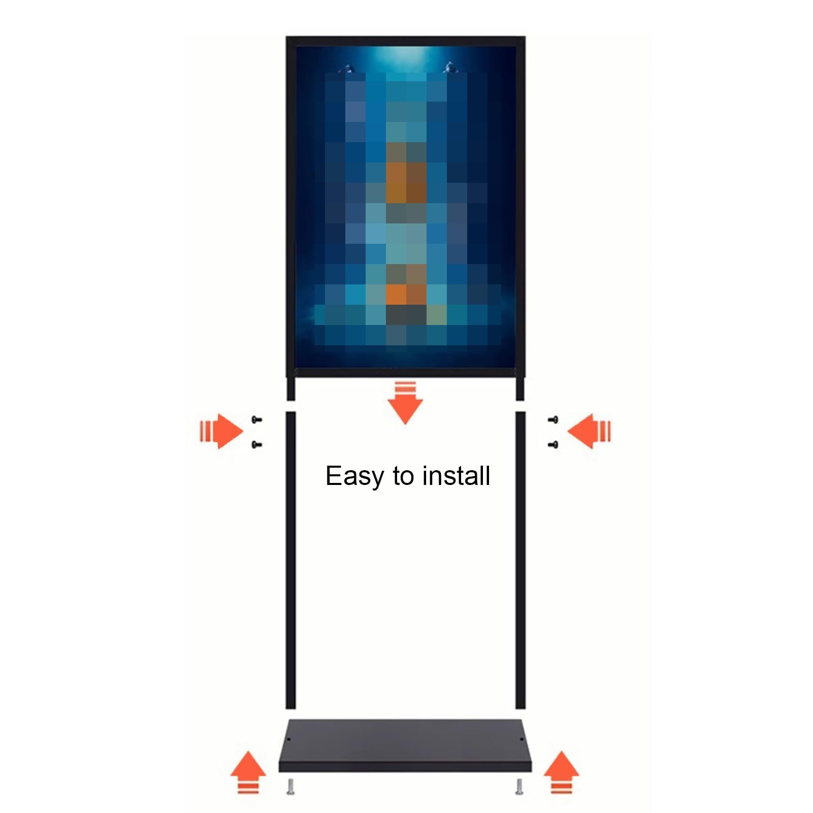 Pionowy stojak plakatowy do ekspozycji reklamy wewnętrznej i zewnętrznej