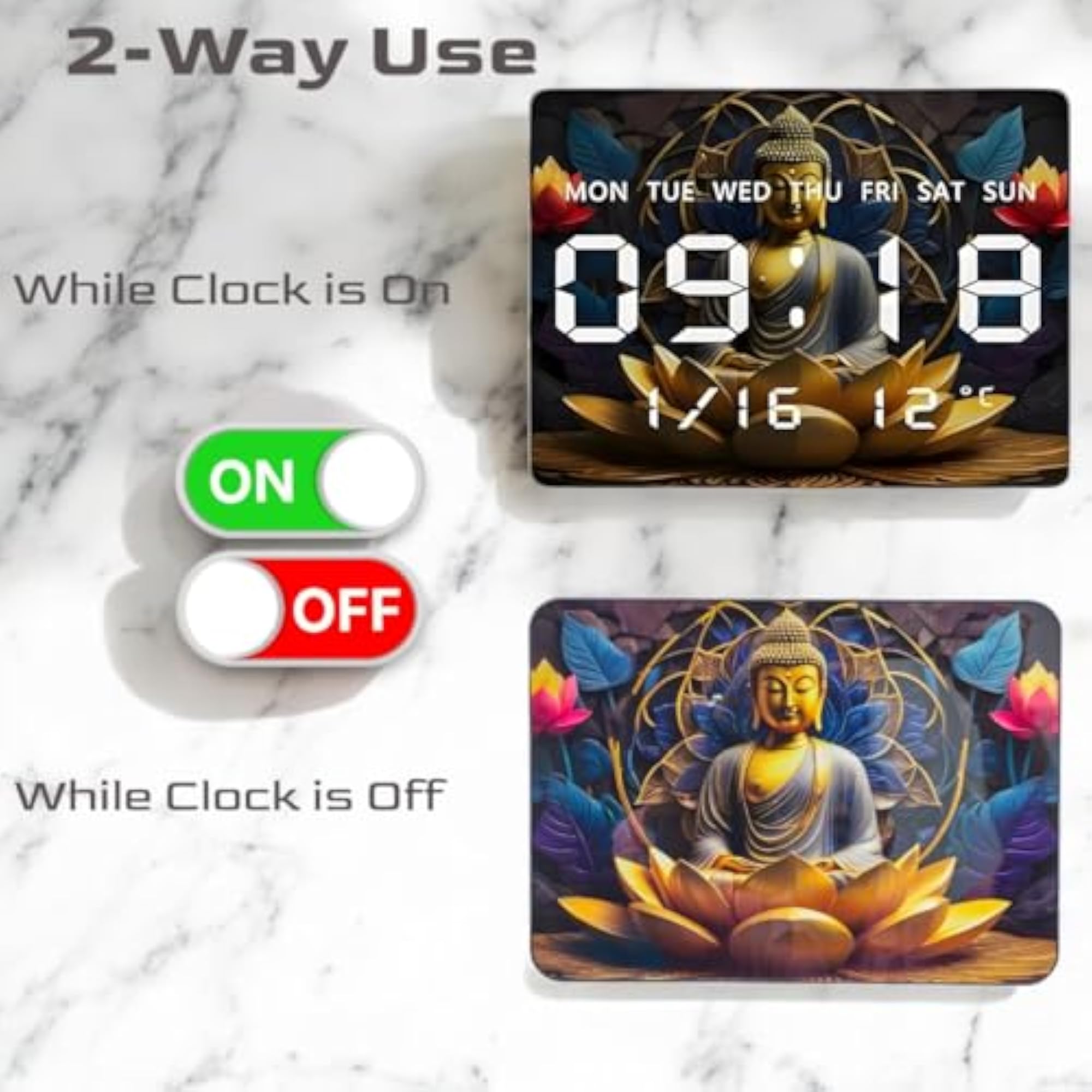 Plastic Digital Wall Clock for Bedroom, Stylish Design