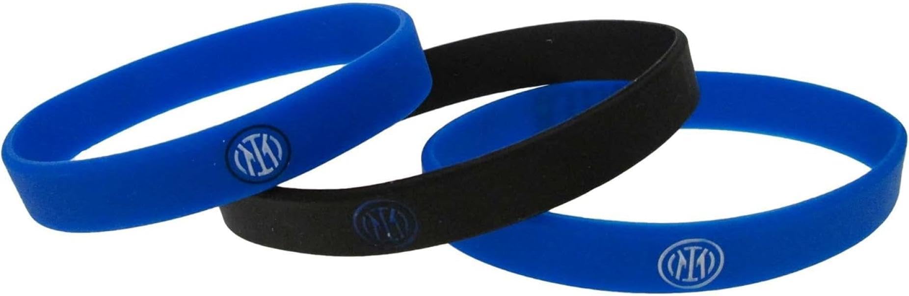 Tris Braccialetti F.C.Inter Prodotto Ufficiale Calcio Serie A. Nero Azzurro. Nuovo Stemma.