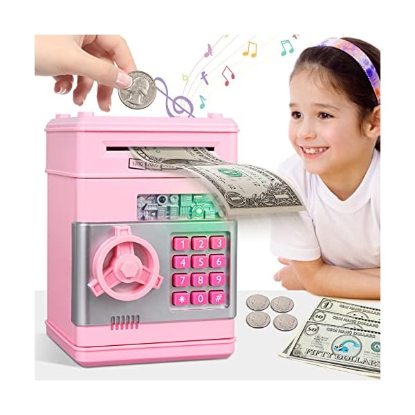 MAGIBX-Piggy-Bank-Toys-for-6-7-8-9-10-11-Year-Old-Girl-Gifts-Money-Saving-Box-for-Teen-Girls-Toys-Age-6-8-10-12-Christmas-Birthday-Gifts-for-7-8-Year-Old-Girls-Stuff-ATM-Machine-for-Kids-5-7-Pink
