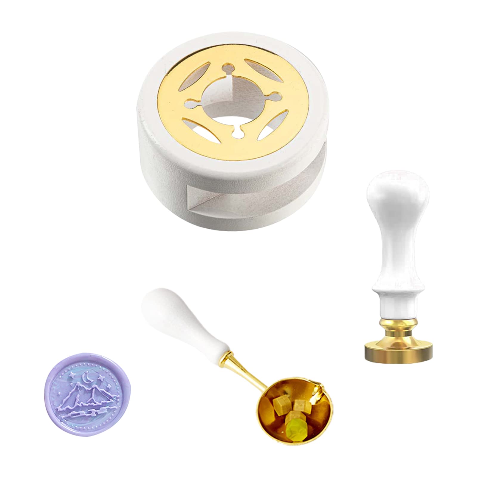 Kit Timbri Ceralacca - 2 Pezzi Con Fornello E Cucchiaio Per Sigilli - Foto 2