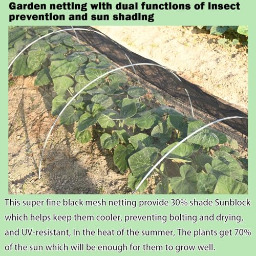 Abimars Thicker Garden Mesh Netting, 6.6’ x 16.5’ Ultra Fine Black Plant Row Covers for Vegetables Plants Fruits Flowers Protection, Nano PPT, Shading Rate 30% by Abimars - Image 6