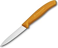 Victorinox Swiss Classic 3.25" Orange Paring Knife - Spear Point Straight Edge for Precision Peeling, Dicing & Garnishing