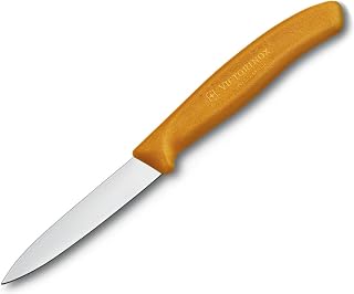Victorinox Swiss Classic 3.25" Orange Paring Knife - Spear Point Straight Edge for Precision Peeling, Dicing & Garnishing