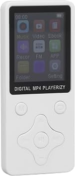 Portable MP3 Player 64GB, Bluetooth 5.0 MP3 MP4 Music Player, Support Speaker Video FM eBook Photo Viewer Headphone, 1.8" Touch Screen, Mini Voice Recorder White