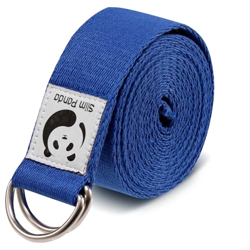 Slim Panda Baumwolle Yoga Gurt - Praktisches Yogagurt Zubehör für Dehnen und Fitness, Yoga Band mit Schiebeschnalle aus Metall, Gut für Anfänger & Fortgeschrittene, Mehrere Farben (180/250cm)