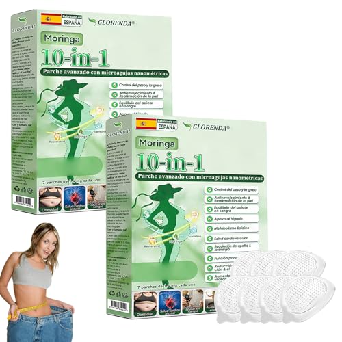 GLORENDA Moringa Parches Avanzado de Micronalga Nano 10-en-1, 2026 Avanzado Parches, GLORENDA Moringa Parche Microagujas Nanométricas, Ingredientes Herbales Naturales, para Hombres y Mujeres (2 Caja)