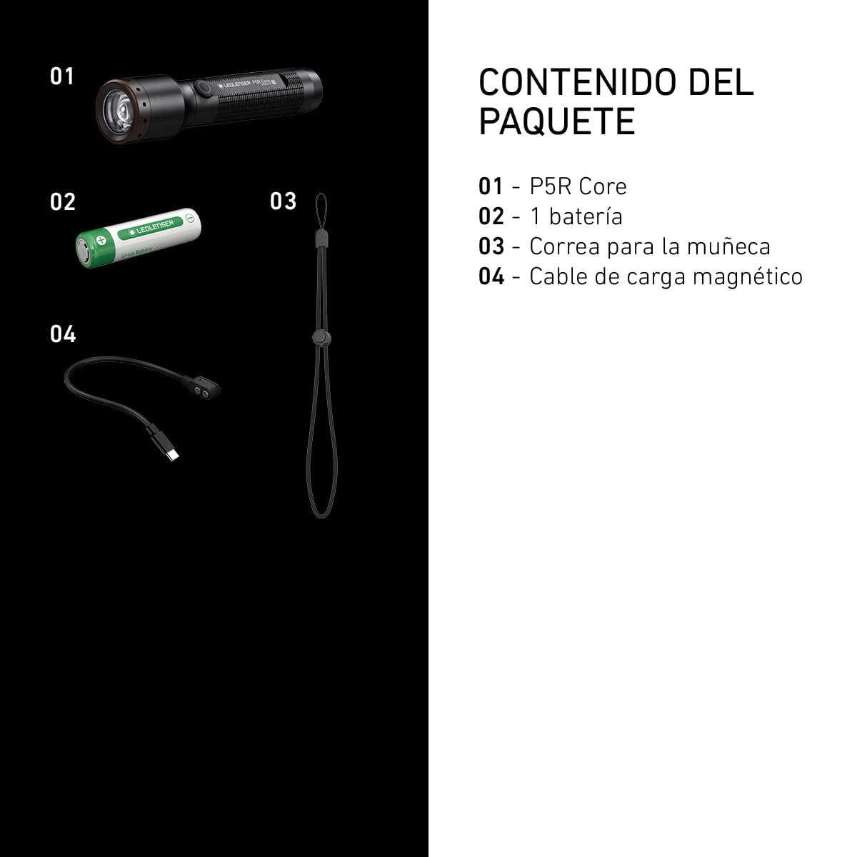 Ledlenser P5R Core Linterna Recargable, 500 lm, Alcance 250 m, Ligera 106 g | Enfoque ajustable, hasta 25h de autonomía, modos SOS y estroboscópico, ideal para senderismo y camping | 2020