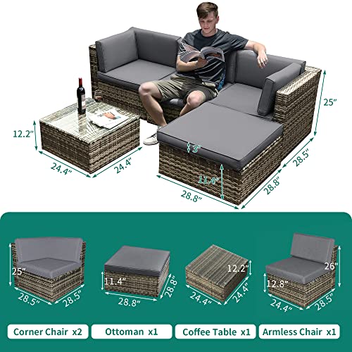 YITAHOME Juego de 5 muebles de patio al aire libre, para todo tip