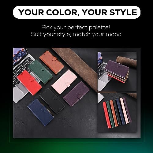 Case Collection for Samsung Galaxy A34 5G Phone Case - Premium Leather Folio Flip Cover | RFID-Technology | Kickstand | Money and Card Holder Wallet | Compatible with Samsung A34 5G Case Green