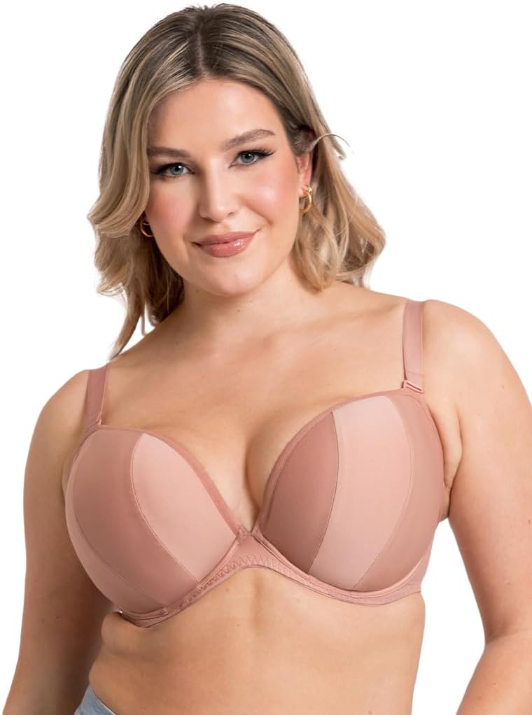 Curvy Kate Superhero Plunge Multiway Low Back Bra Underwired Lingerie Latte