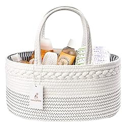 luxury little Diaper Caddy Organizer, Large Cotton Rope Nursery Baby