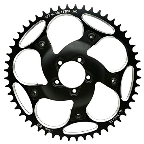 Songbirdth 50T/52T/54T/56T/58T/60T Chain Wheel Sprocket Crank For Bafang Motor Bbshd 130Bcd For Trail E-Bike Fat Bike Mountain Bike Bicycle Black 52 #TOP2