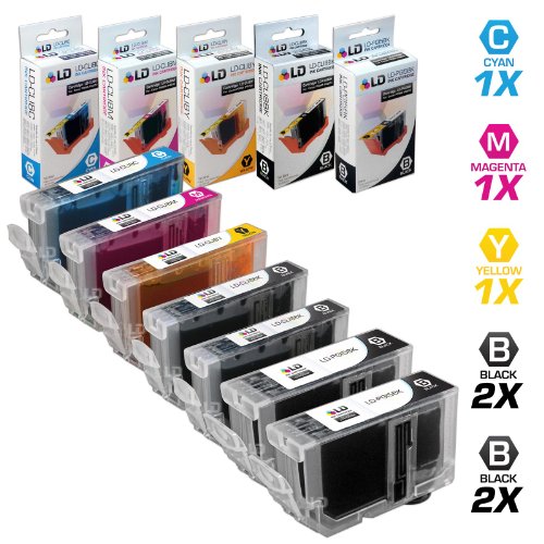 LD Compatible Ink Cartridge Replacement for Canon PGI5 & CLI8 (2 Pigment Black, 2 Black, 1 Cyan, 1 Magenta, 1 Yellow, 7-Pack)