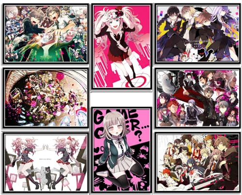 ePanda Danganronpa Poster Set,Kaede Akamatsu Monokuma Poster Manga Aesthetic Wall Collage Kit Anime Pictures Art Print for Home Wall Decor,Set of 8 pcs,11.5x16.5 inches
