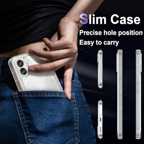 Image of Case for Nothing Phone 2, Military Grade Drop Protection Phone Case, Yellowing Resistant, Anti-Scratch Hard PC Back, Shockproof Hard Ultra-Thin Protective Cover, Clear