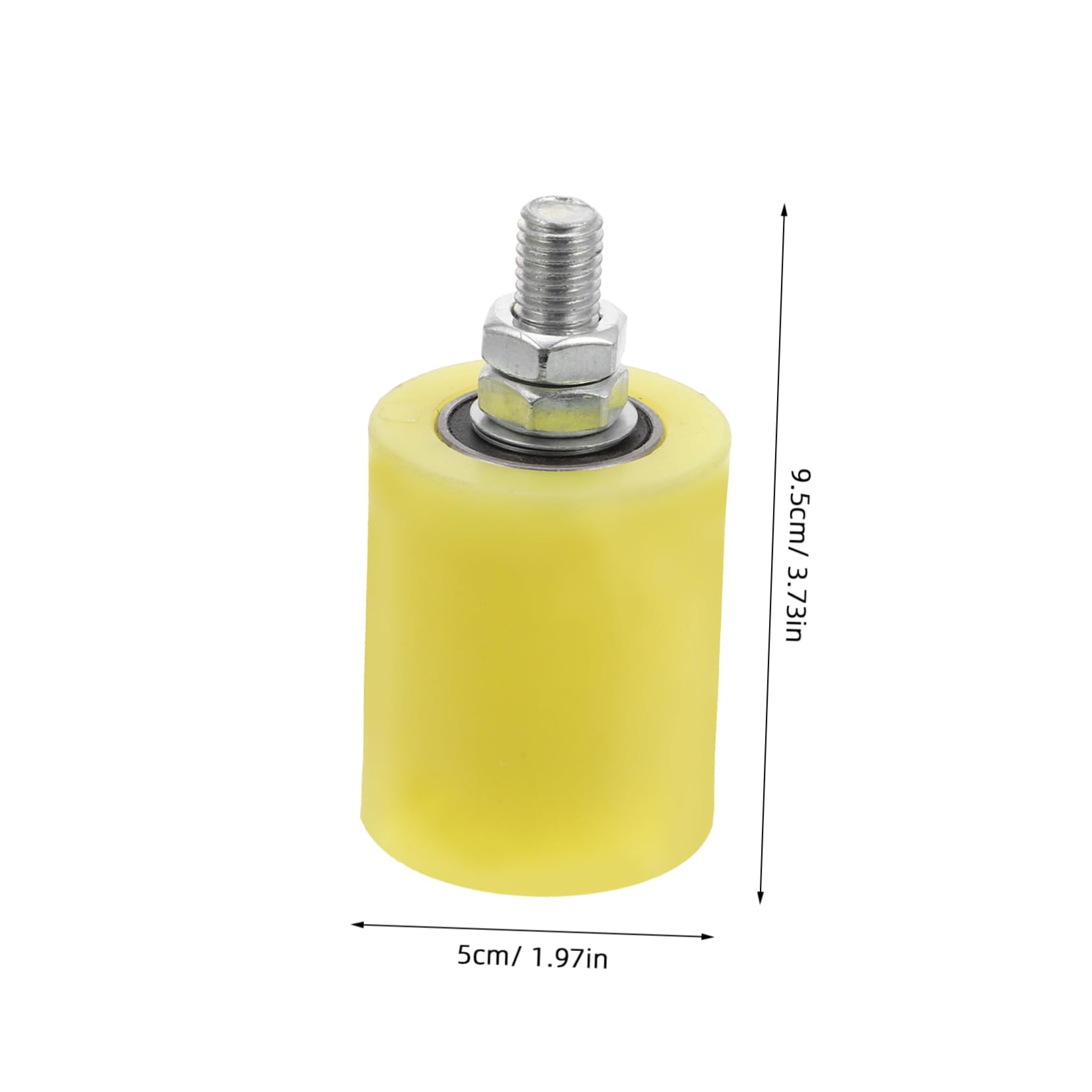 OSALADI Ruota di Supporto per Cancello Scorrevole in Nylon e Acciaio 4 Rulli Guida Gialla, Scorrimento Silenzioso, Facile da Installare, per Cancelli e Porte