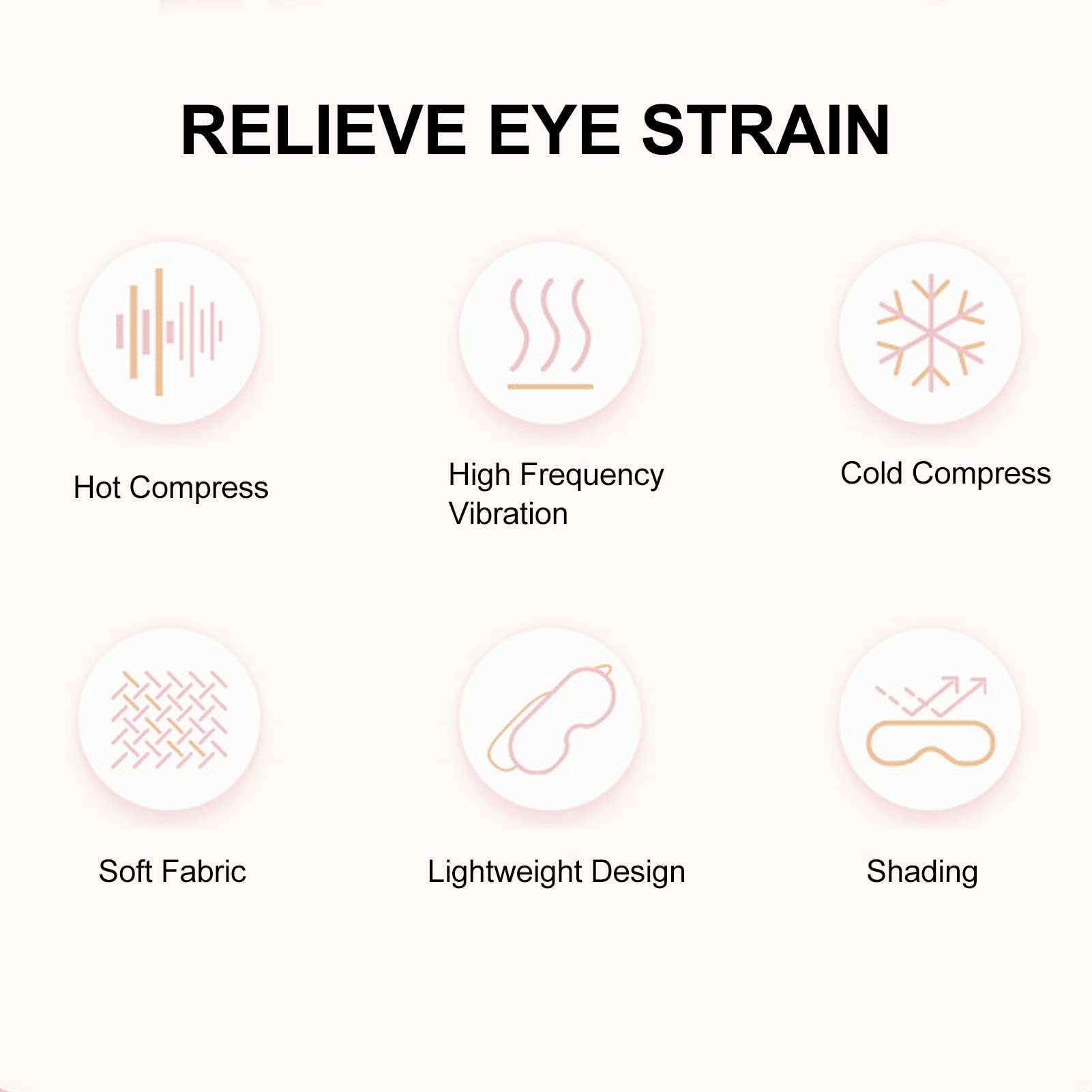 Masseur Oculaire avec Chaleur et Refroidissement, Soulagement de la Fatigue Améliorant le Sommeil Masseur Oculaire Chauffant Vibrant Rechargeable pour Migraines Yeux Secs Cernes