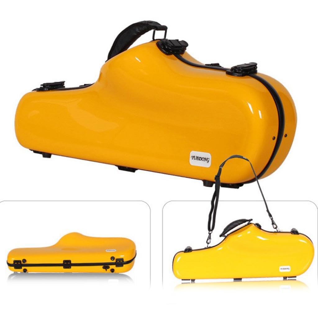 Borsa versatile per sassofono contralto, organizer portatile che garantisce un trasporto sicuro degli strumenti a fiato con imbottitura protettiva in, giallo, 62x24x14cm