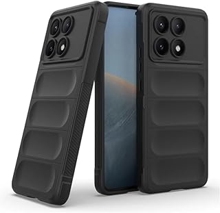 جراب حماية من السيليكون والبولي يوريثين الحراري وبطانة المايكروفايبر مع للكاميرا لموبايل شاومي بوكو X6 برو 5G اسود